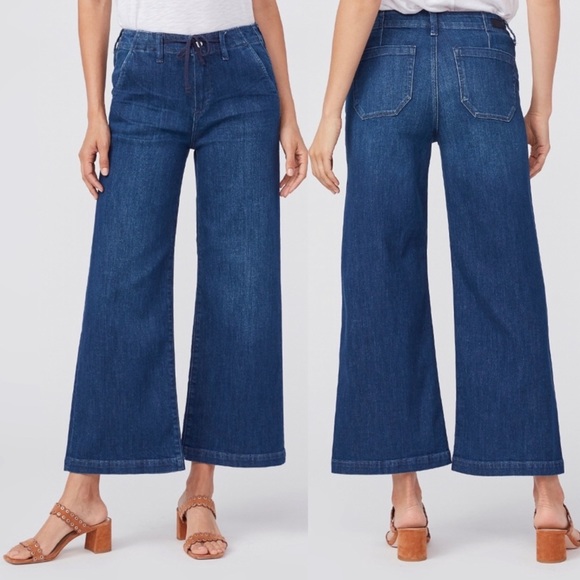 PAIGE denim! Carly Wide Leg Crop Jeans in Roya. Sz: 31 - Picture 1 of 7